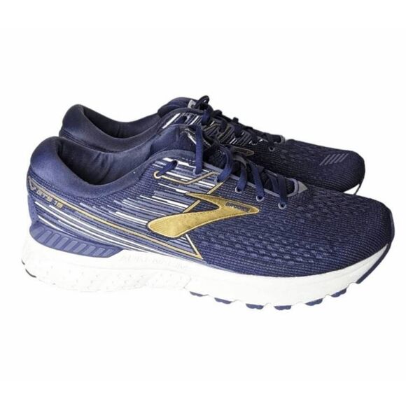 BROOKS Adrenaline GTS 19 'Navy Gold' Running Shoes Size 12D - Picture 2 of 11